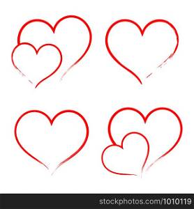 Heart Draw handmade icon symbol logo , creative design