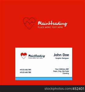 Heart ECG logo Design with business card template. Elegant corporate identity. - Vector