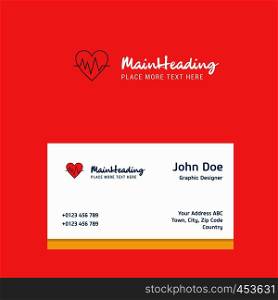 Heart ecg logo Design with business card template. Elegant corporate identity. - Vector