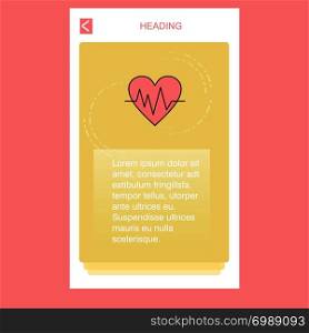 Heart ecg mobile vertical banner design design. Vector
