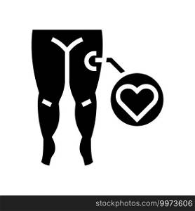 heart edema glyph icon vector. heart edema sign. isolated contour symbol black illustration. heart edema glyph icon vector illustration