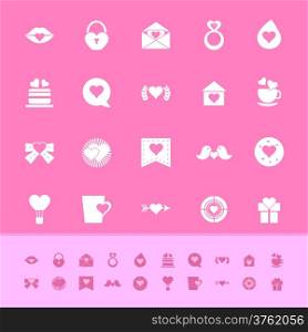 Heart element color icons on pink background, stock vector