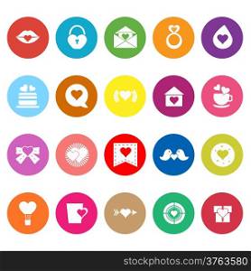 Heart element flat icons on white background, stock vector