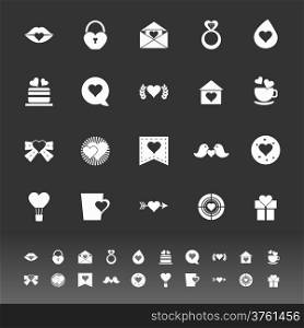 Heart element icons on gray background, stock vector