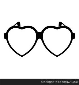 Heart eyeglasses icon. Simple illustration of heart eyeglasses vector icon for web. Heart eyeglasses icon, simple style.