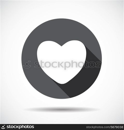 Heart Flat Icon with long Shadow. Vector Illustration. EPS10