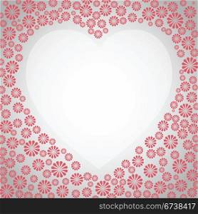 Heart floral frame whit emty space for text. | Vector illustration.