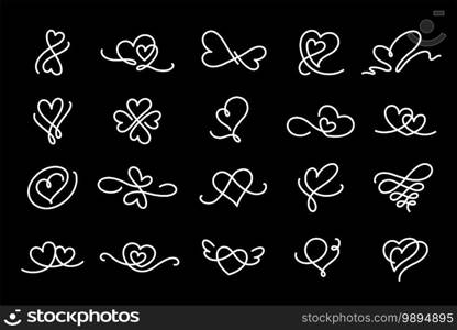 Heart flourish line art sign. Love element decorative hand drawn flourishes,ornate,tattoo.