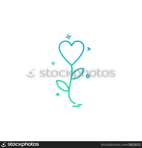 Heart flower icon design vector