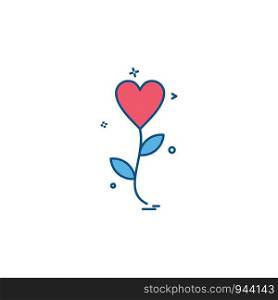 Heart flower icon design vector