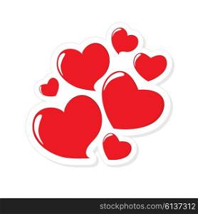 Heart Form Sticker Isolated Vector Illustration EPS10. Heart Form Sticker Vector Illustration