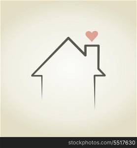 Heart from a house pipe. A vector illustration