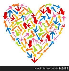 Heart from arrows. Heart from arrows on a white background. A vector illustration
