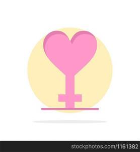 Heart, Gender, Symbol Abstract Circle Background Flat color Icon