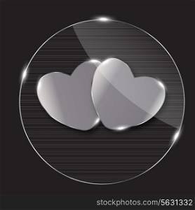 Heart glass Button vector illustration. EPS 10.