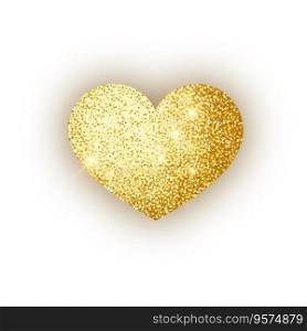 Heart golden glitter isolated on white background vector image