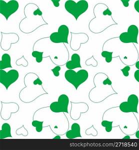 heart green pattern, vector art illustration