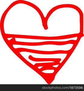 Heart hand draw icon sign design