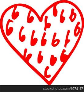 Heart hand draw icon sign design