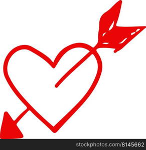 Heart hand draw icon sign design