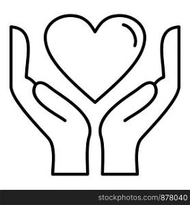 Heart hands icon. Outline heart hands vector icon for web design isolated on white background. Heart hands icon, outline style
