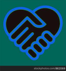 Heart handshake Icon.Vector illustration EPS10