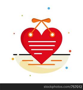 Heart, Hanging Heart, Calendar, Love Letter Business Logo Template. Flat Color