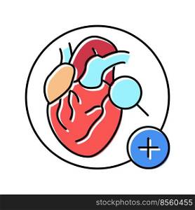 heart health check color icon vector. heart health check sign. isolated symbol illustration. heart health check color icon vector illustration