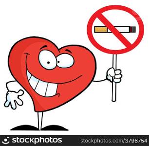 Heart Holding Up A No Smoking Sign