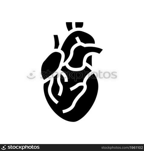 heart human organ glyph icon vector. heart human organ sign. isolated contour symbol black illustration. heart human organ glyph icon vector illustration