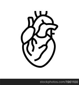 heart human organ line icon vector. heart human organ sign. isolated contour symbol black illustration. heart human organ line icon vector illustration