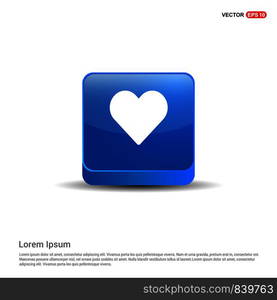 Heart Icon - 3d Blue Button.