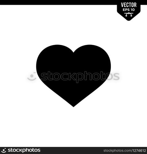 Heart icon collection in glyph style, vector template