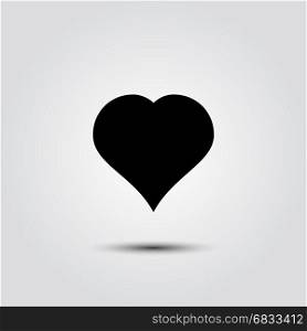Heart icon in a flat style on white background. Heart Icon Vector. Love symbol. Valentine s Day sign, emblem isolated on white background with shadow, Flat style for graphic and web design, logo. EPS10 pictogram