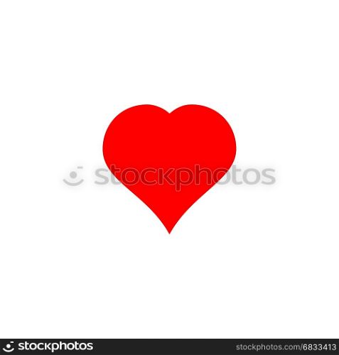 Heart icon in a flat style on white background. Red Heart Icon Vector. Love symbol. Valentine s Day sign, emblem isolated on white background , Flat style for graphic and web design, logo.