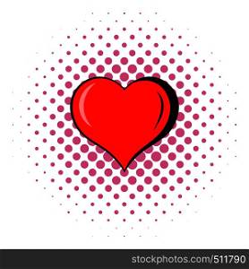 Heart icon in comics style on a white background. Heart icon, comics style