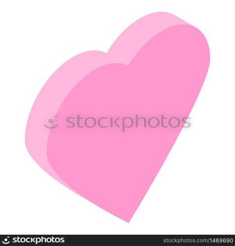 Heart icon. Isometric of heart vector icon for web design isolated on white background. Heart icon, isometric style