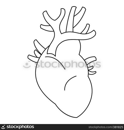 Heart icon. Outline illustration of heart vector icon for web. Heart icon, outline style