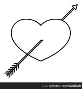Heart icon. Outline illustration of heart vector icon for web. Heart icon, outline style