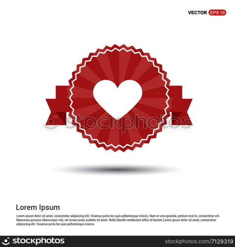 Heart Icon - Red Ribbon banner