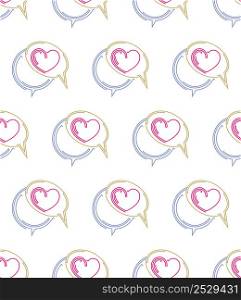 Heart Icon Seamless Pattern, Heart Shape, Emotion, Affection, Love, Valentine Icon Vector Art Illustration