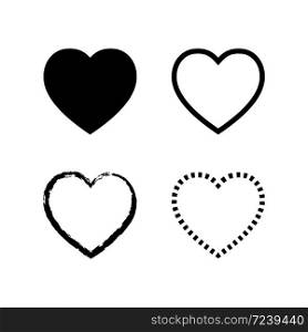 Heart icon set. Heart symbol in different styles. Vector EPS 10. Heart icon set. Heart symbol in different styles Vector EPS 10