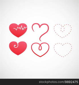 Heart icon set illustration