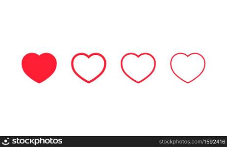 Heart icon set. Like. Social network concept. Valentine day. Vector on isolated white background. EPS 10.. Heart icon set. Like. Social network concept. Valentine day. Vector on isolated white background. EPS 10