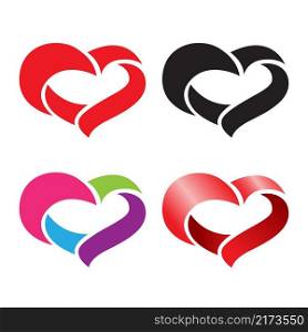 heart icon set, vector illustration