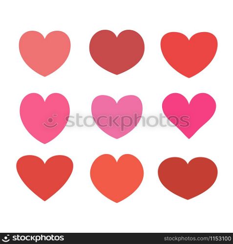 Heart icon set vector isolated on white background. Heart icon set vector isolated on white