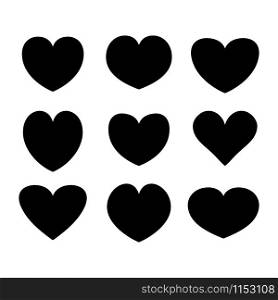 Heart icon set vector isolated on white background. Heart icon set vector isolated on white