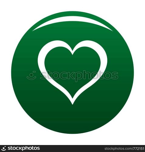 Heart icon. Simple illustration of heart vector icon for any design green. Heart icon vector green