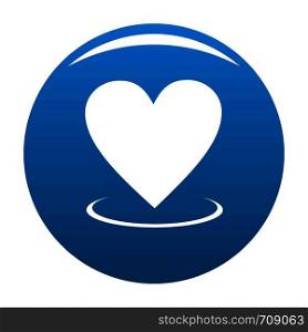 Heart icon vector blue circle isolated on white background . Heart icon blue vector