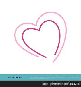 Heart Icon Vector Logo Template Illustration Design. Vector EPS 10.